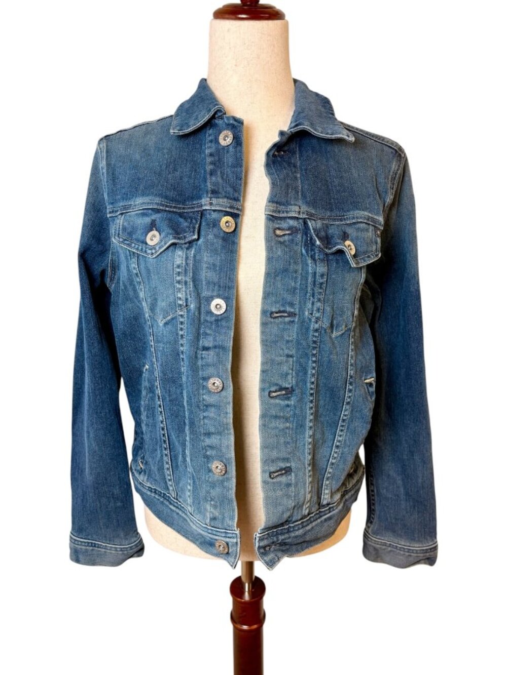 AG Adriano Goldschmied Blue Denim Jacket Classic Preppy Casual Medium
